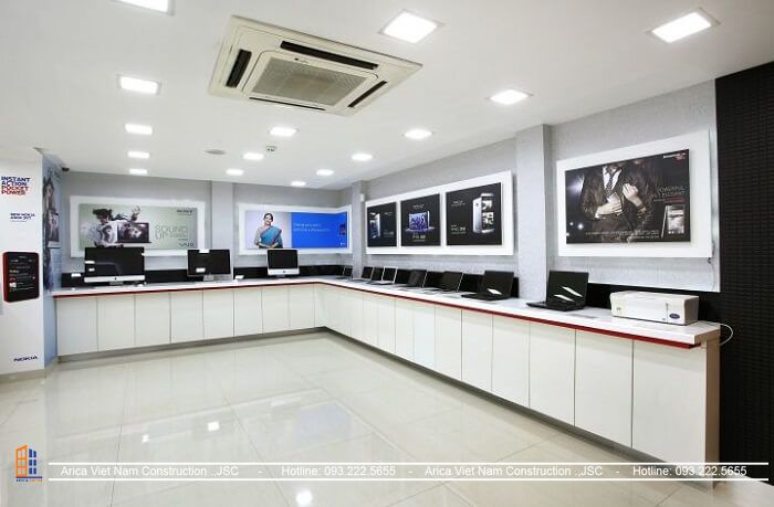 Thiết kế showroom máy tính không gian mở