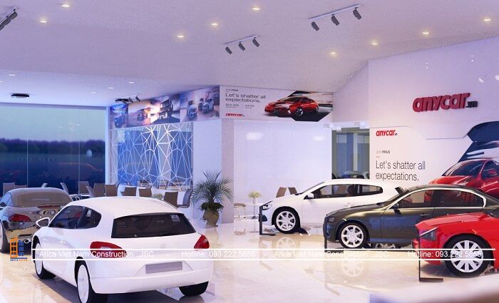 Màu sắc phù hợp, ấn tượng để thiết kế showroom ô tô