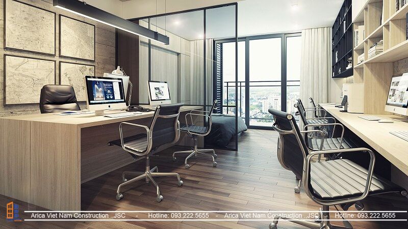 Thiết kế văn phòng làm việc tại nhà với diện tích hợp lý